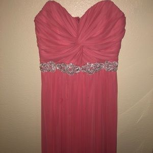 Coral pink prom dress